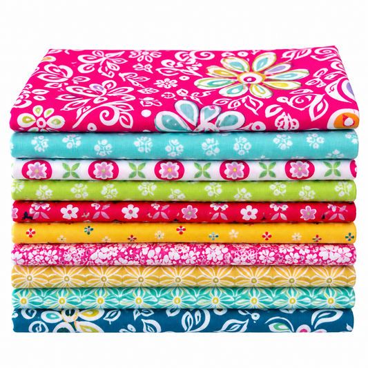 Chasing Rainbows – 12-Piece Curated Fat Quarter Bundle – Bright Blooms #2
