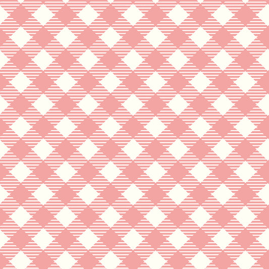 PREORDER Gardenside Quilt Backing Set – Bee Ginghams Coral Wide Back