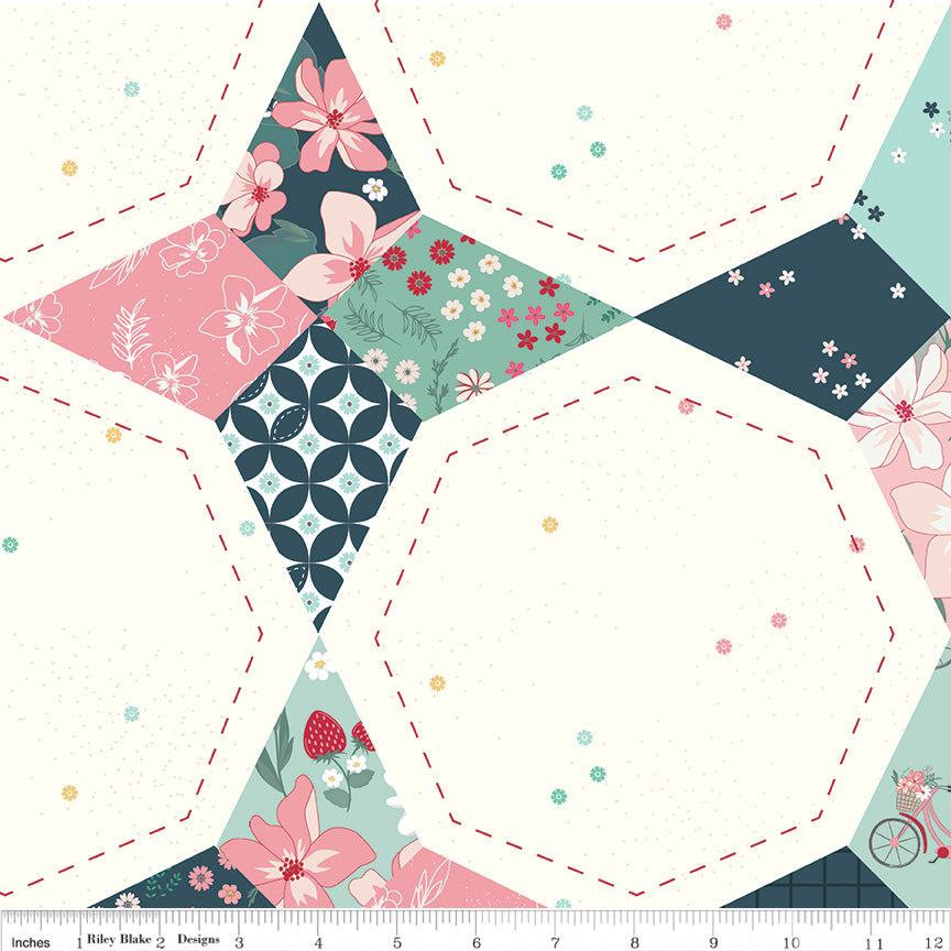 Berry Market Quilt Boxed Kit – KT-15740 – Beverly McCullough – Flamingo Toes – Riley Blake Designs – 76" x 90" Quilt Top