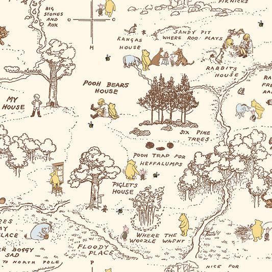 Winnie-the-Pooh Baby 108" Wide Back â Hundred Acre Wood Map â 2 1/2 Yards â 50% Deposit â November 2026 Preorder (Copy)