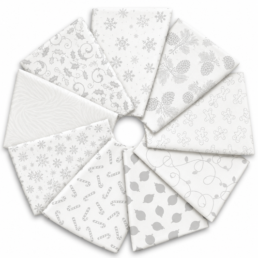 Wilmington Stocking Stuffers 2 White on White Fat Quarter Bundle, 10 Pcs. – 50% Deposit May 2027 Preorder