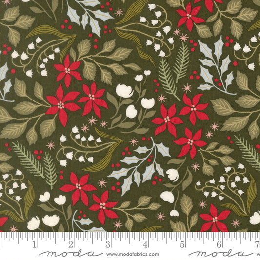 Lella Boutique Peppermint Cocoa Dark Green Floral β Moda 5281 15 (By the Yard) (with ruler)