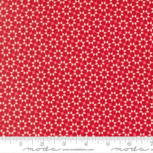 Lella Boutique Peppermint Cocoa Red Geometric β Moda 5284 13 (By the Yard) (with ruler)