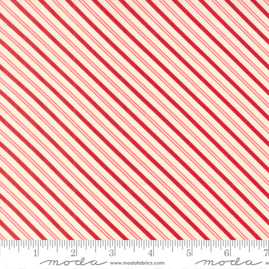 Lella Boutique Peppermint Cocoa Red/Cream Stripe β Moda 5285 11 (By the Yard) (with ruler)