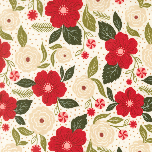 Lella Boutique Peppermint Cocoa Cream Large Floral β Moda 5280 11 (By the Yard)