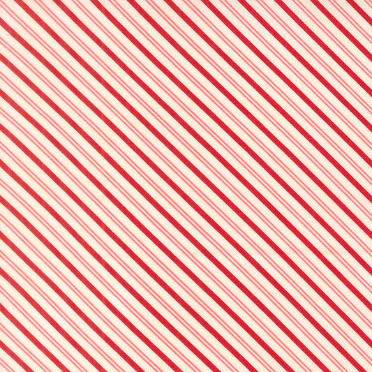 Lella Boutique Peppermint Cocoa Red/Cream Stripe β Moda 5285 11 (By the Yard)