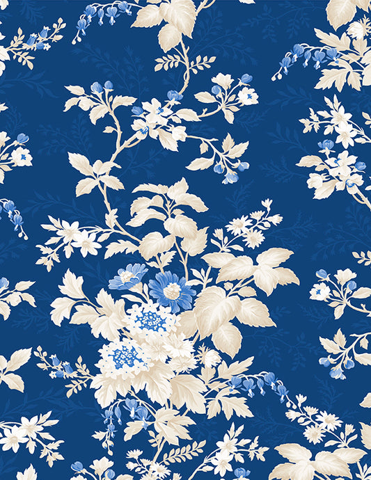 Kaye England Chateau Bleu Blossom Branch Navy/Cream – 50% Deposit May 2027 Preorder