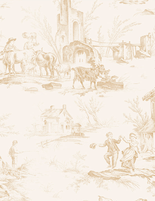 Kaye England Chateau Bleu Toile Scenic Cream – 50% Deposit May 2027 Preorder