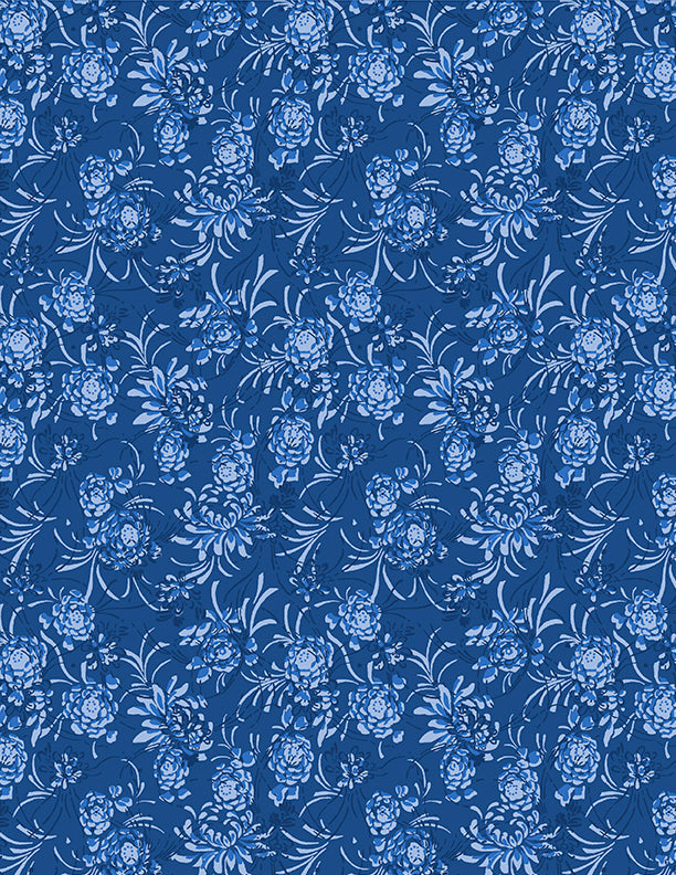 Kaye England Chateau Bleu Chrysanthemum Toss Navy – 50% Deposit May 2027 Preorder