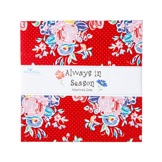 Always in Season 10" Stacker – 42 Pieces | American Jane for Riley Blake Designs | Vintage Quilt Fabric Precut Bundle