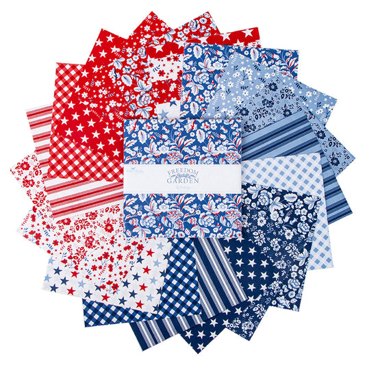 Freedom Garden 10" Stacker – 42 Precut 10" Squares by My Mind’s Eye for Riley Blake Designs