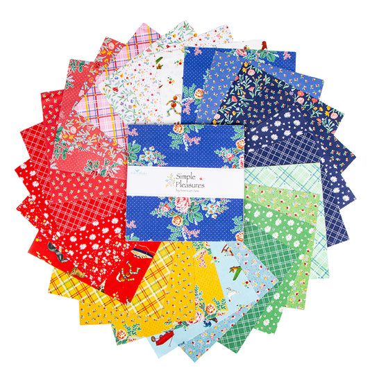 Simple Pleasures 10” Stacker – 42 Precut Squares – American Jane for Riley Blake – 10x10 Quilting Cotton – 100% Cotton Fabric – C16658 Not Included