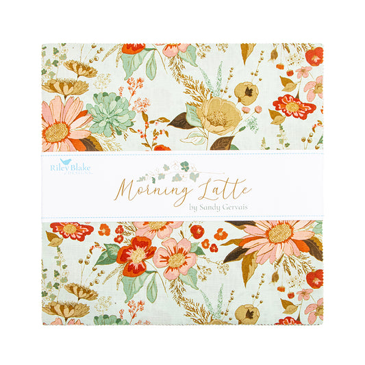Morning Latte 10" Stacker – 42 Precut Squares by Sandy Gervais for Riley Blake Designs