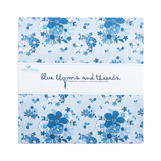 Preorder - Blue Blooms & Threads 10" Stacker (42 pcs) by Christopher Thompson | Riley Blake Designs