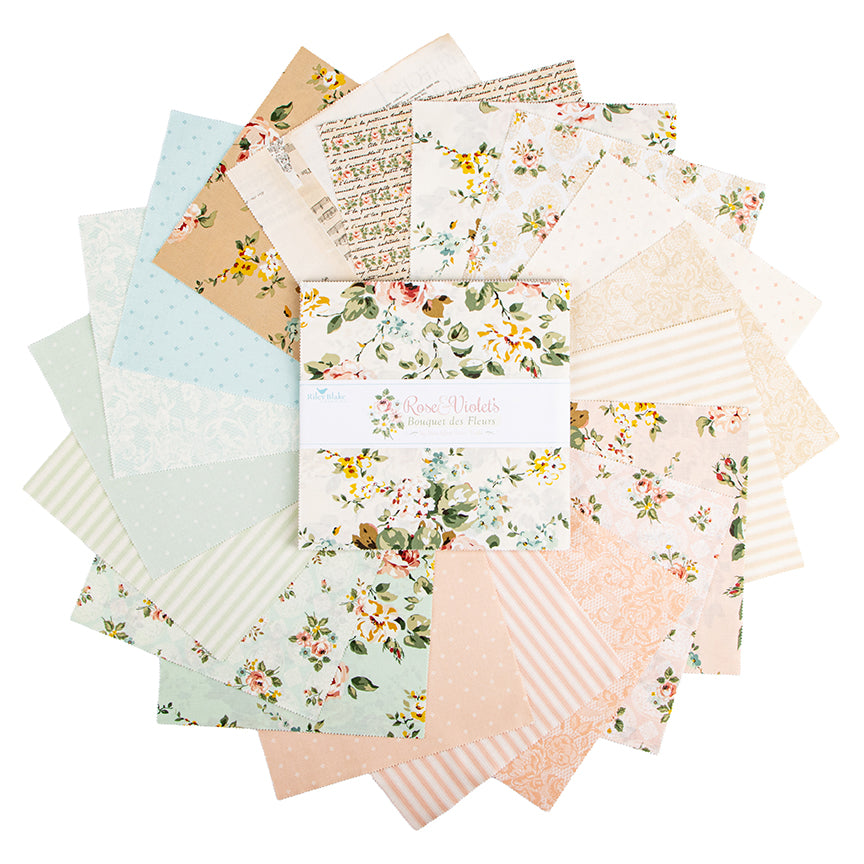 Rose & Violet’s Bouquet des Fleurs 10” Stacker – Miss Rose Sister Violet – Riley Blake Designs – 42pc Layer Cake