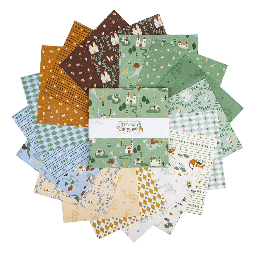 Stitch Your Book Nook USB + 10" Stacker Bundle | Riley Blake Embroidery Set | Faraway Kingdom Fabric