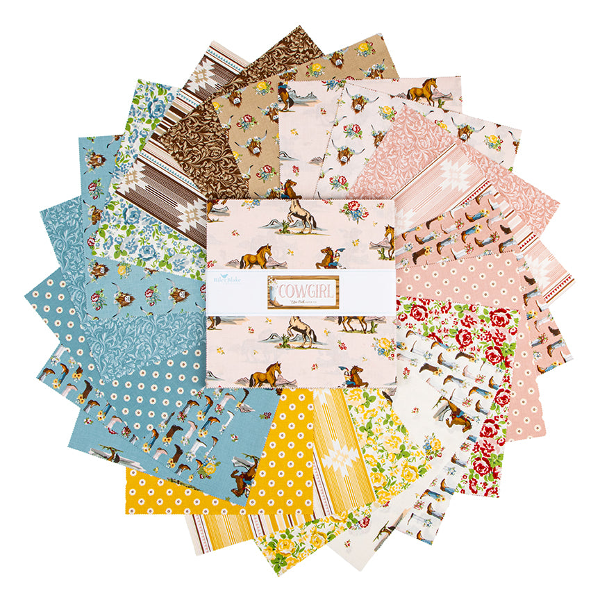 Cowgirl Collection 10" Stacker Riley Blake Designs | Western Fabric Precut Bundle | Quilt Fabric Squares