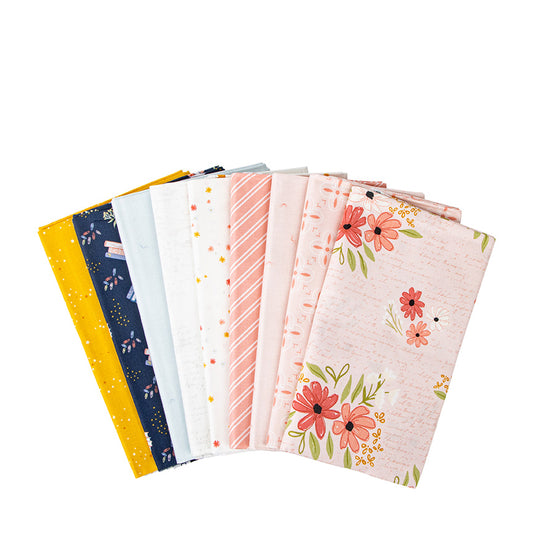 Between the Pages 1-Yard Bundle – Ballerina Colorway – Fran Gulick for Riley Blake Designs – 9 One-Yard Cuts