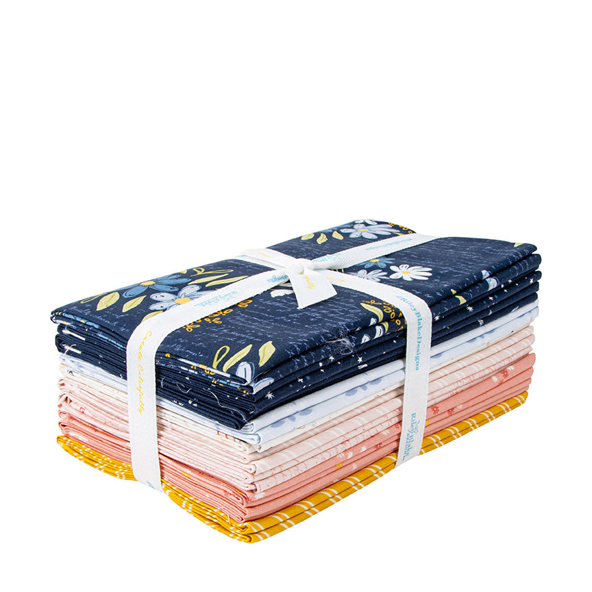 Between the Pages 1-Yard Bundle – Navy Colorway – Fran Gulick for Riley Blake Designs – 10 One-Yard Cuts