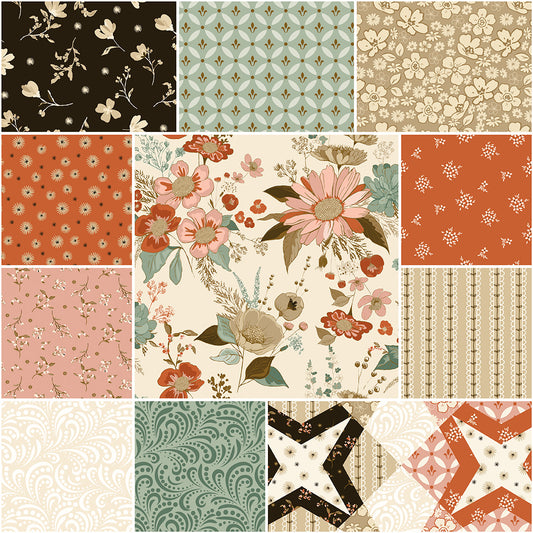 Morning Latte 10" Stacker – 42 Precut Squares by Sandy Gervais for Riley Blake Designs