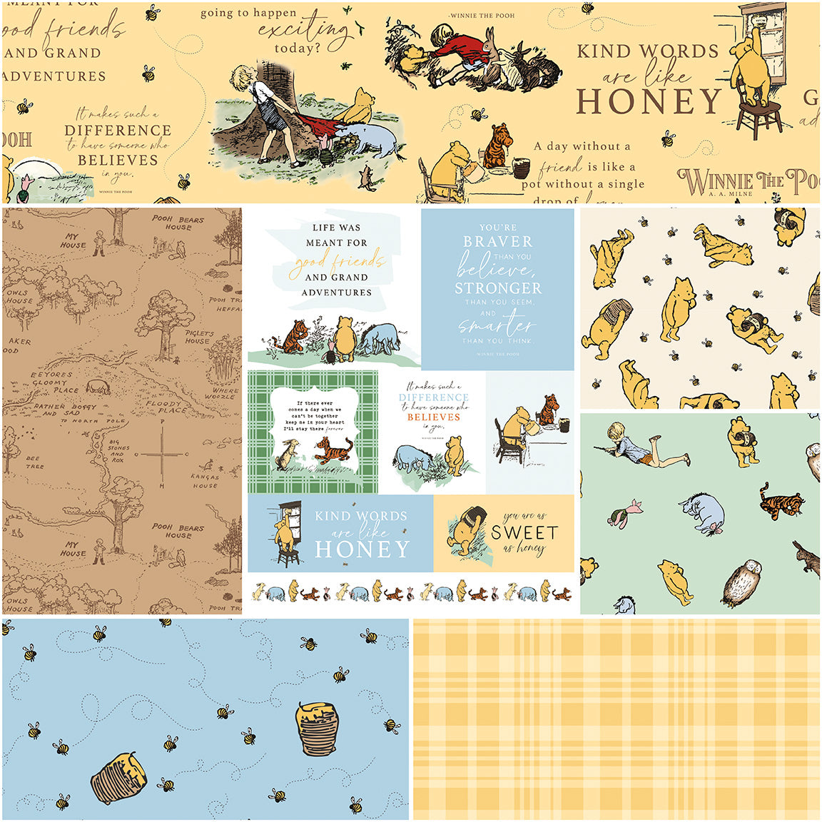 Winnie the Pooh 5" Stacker – 42 Precut Squares by Echo Park Paper Co. for Riley Blake Designs
