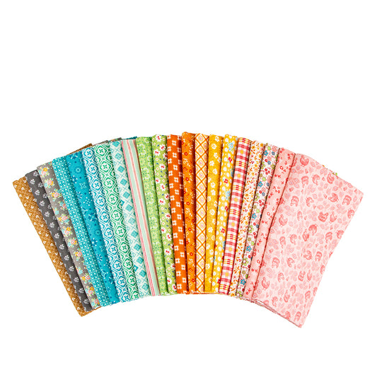 Farmer’s Daughter 1-Yard Bundle – Coral Colorway | Lori Holt | 21 Yards