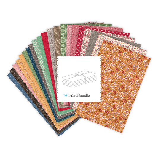 Family Reunion Schoolhouse Colorway 1-Yard Bundle – Lori Holt – 21 Yard Precut Bundle – Riley Blake Designs – December 2026 Preorder – 50% Deposit