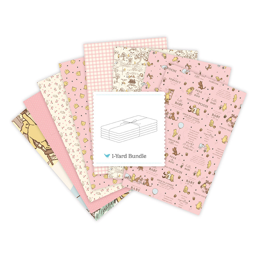 Winnie-the-Pooh Baby 1-Yard Bundle with Panel (Pink Colorway) – November 2026 Preorder – 50% Deposit