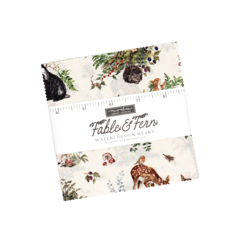 Fable & Fern Charm Pack (5" Squares) by Watercolour Heart for Moda | 50% Deposit – October 2026 Preorder