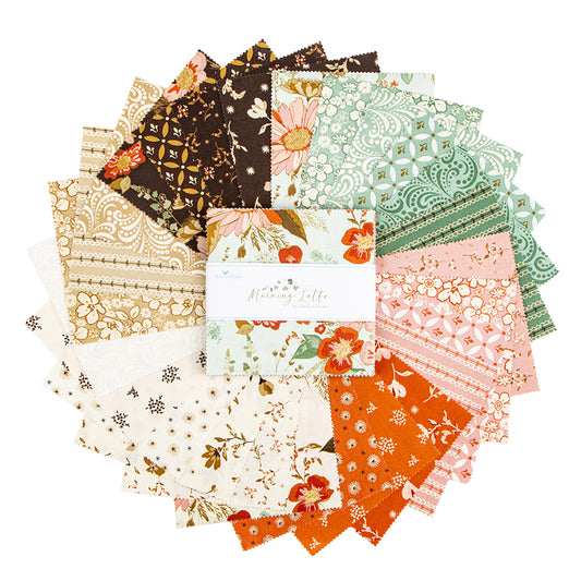 Morning Latte 5" Stacker – 42 Precut Squares by Sandy Gervais for Riley Blake Designs