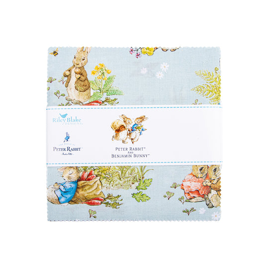 Preorder - Peter Rabbit™ & Benjamin Bunny™ 5” Stacker – 42 Precut Squares – Riley Blake Designs