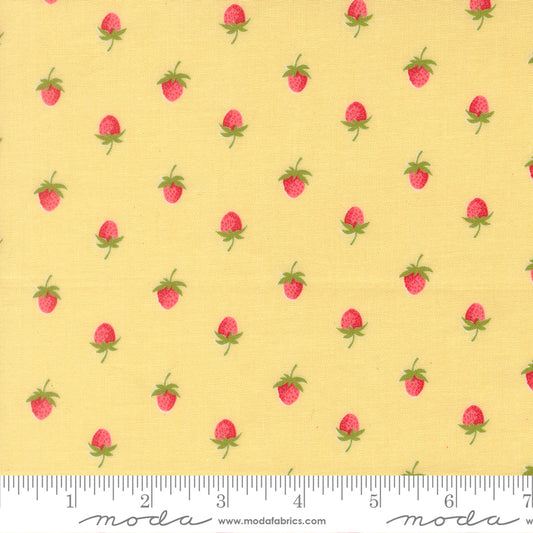 Bloomsberry 55352 12 – Tiny Strawberries Yellow | Camille Roskelley | Moda Fabrics | Yardage