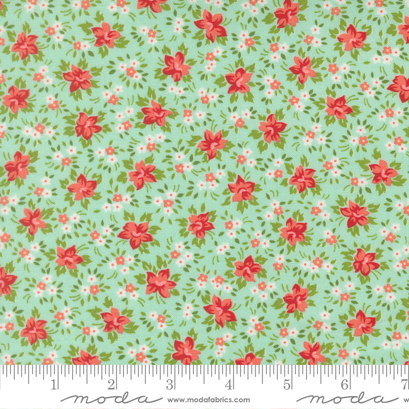 Bloomsberry 55353 13 – Petite Floral Aqua | Camille Roskelley | Moda Fabrics | Yardage