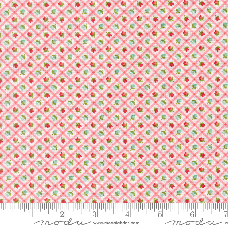 Bloomsberry 55358 11 – Strawberry Lattice Ivory | Camille Roskelley | Moda Fabrics | Yardage