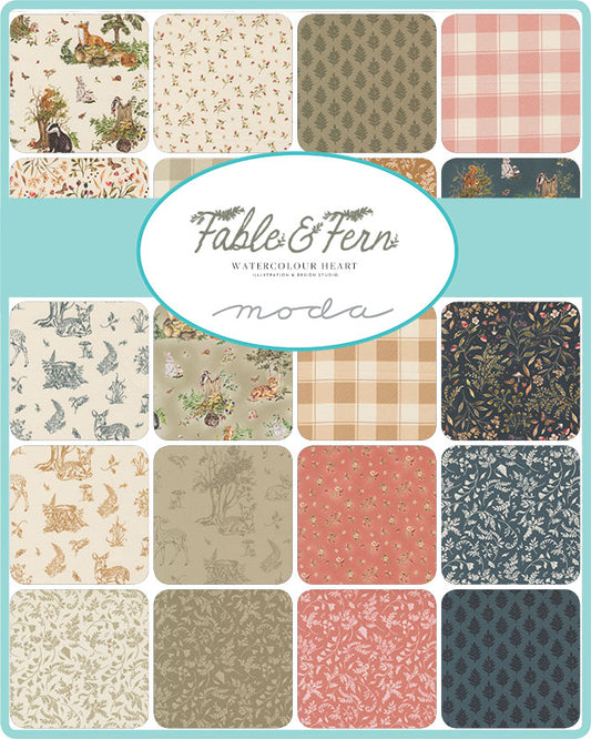 Fable & Fern Charm Pack (5" Squares) by Watercolour Heart for Moda | 50% Deposit – October 2026 Preorder