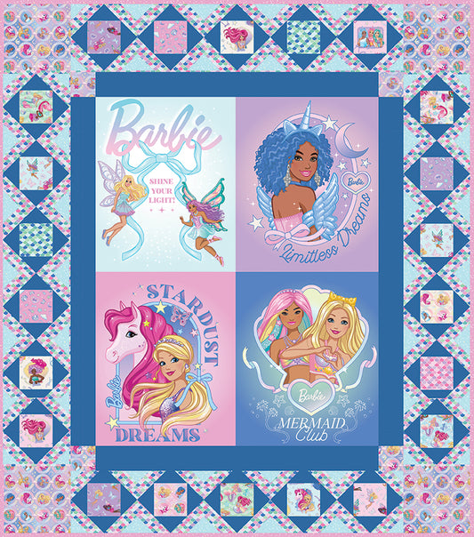 Barbie™ Fantasy Panel Quilt Kit 56 1/2" x 64 1/2" – 50% Deposit March 2027 Preorder