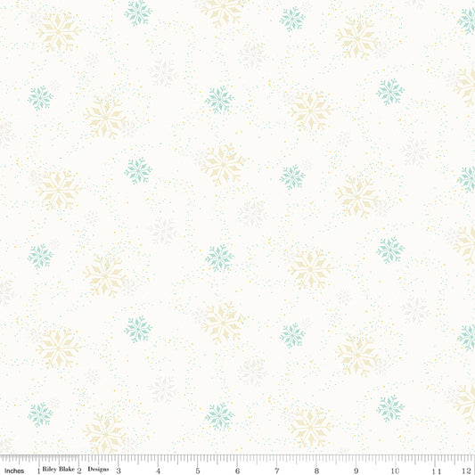 In From the Cold – White Snowflake Fabric | Heather Peterson for Riley Blake Designs