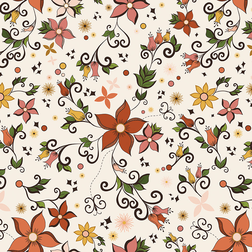 Curated Blooms – Cream Main (5-Yard Cut) by Judi Madsen for Riley Blake Designs