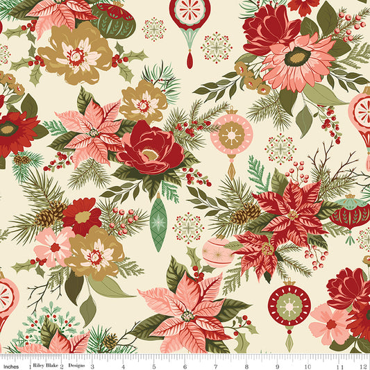Glisten Main – Eggnog | Sandy Gervais for Riley Blake Designs – 100% Cotton Quilting Fabric