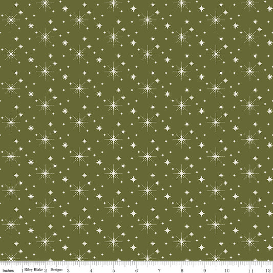 Glisten Stars Green – C16227-GREEN – Sandy Gervais for Riley Blake Designs – 100% Cotton Quilting Fabric
