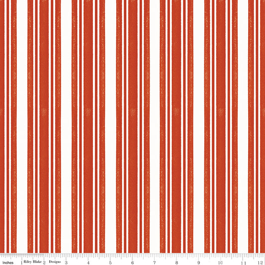 Classic Christmas Stripe – Red | J. Wecker Frisch for Riley Blake Designs – 100% Cotton Fabric (43"/44")