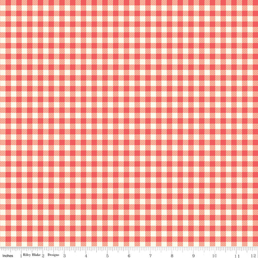 First Blooms Gingham – Berry | Heather Peterson for Riley Blake Designs – 100% Cotton Quilting Fabric (43"/44")