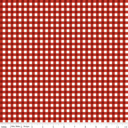 Charming Christmas Gingham – Red | Kelsey Carlson for Riley Blake Designs – 100% Cotton Quilting Fabric (43"/44")