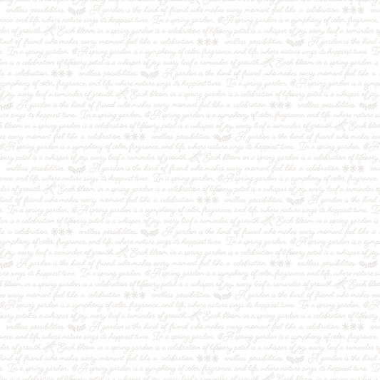 Awakening by Cherry Guidry – Spring Text White – C17103-WHITE – Riley Blake Designs – 100% Cotton Quilting Fabric