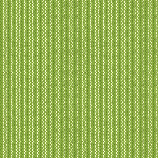 Title: Awakening by Cherry Guidry – Scalloped Stripes Kiwi – Riley Blake Designs – 100% Cotton Fabric (C17107-KIWI)