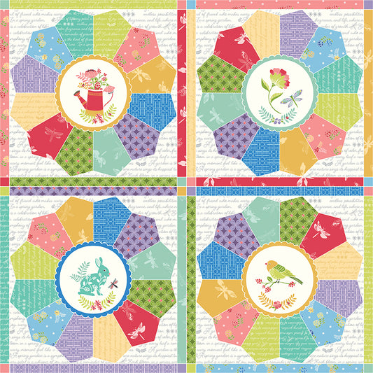 Awakening – Dresden Plate with Spring Icons | Cherry Guidry for Riley Blake Designs | 100% Cotton (43"/44")