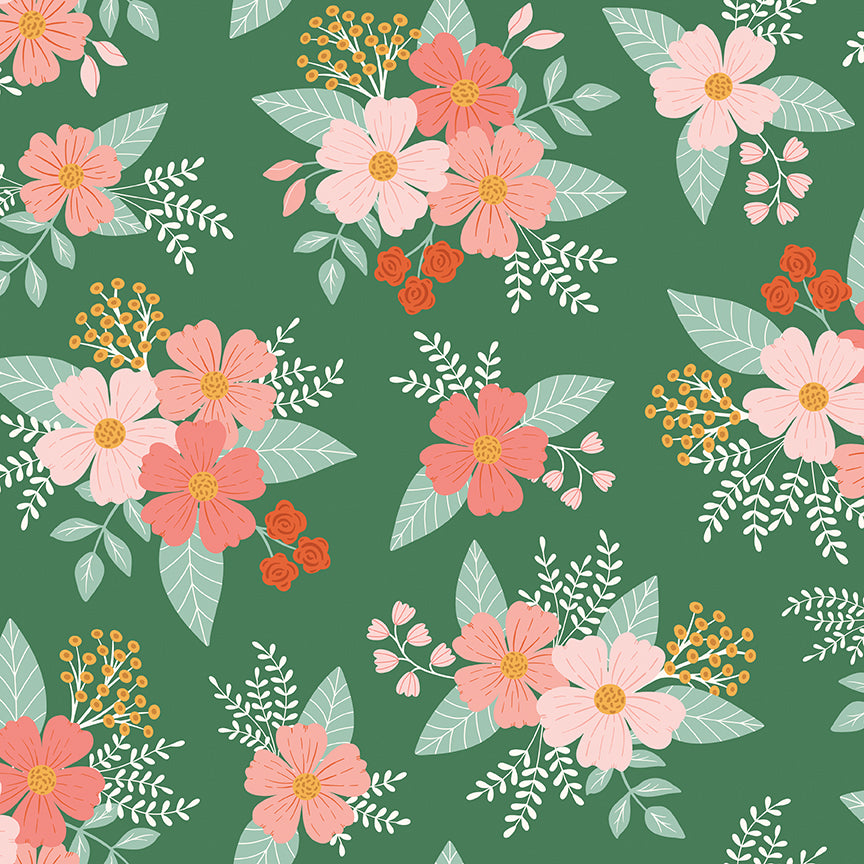 Meadow Moments C17230-GREEN – Green Floral Cotton Fabric – Riley Blake Designs – Coming February 2026
