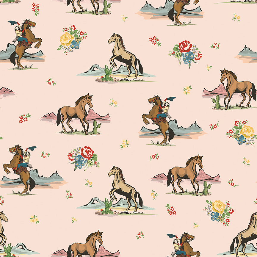 Cowgirl On Quilt Backing Set – Blush or Cream