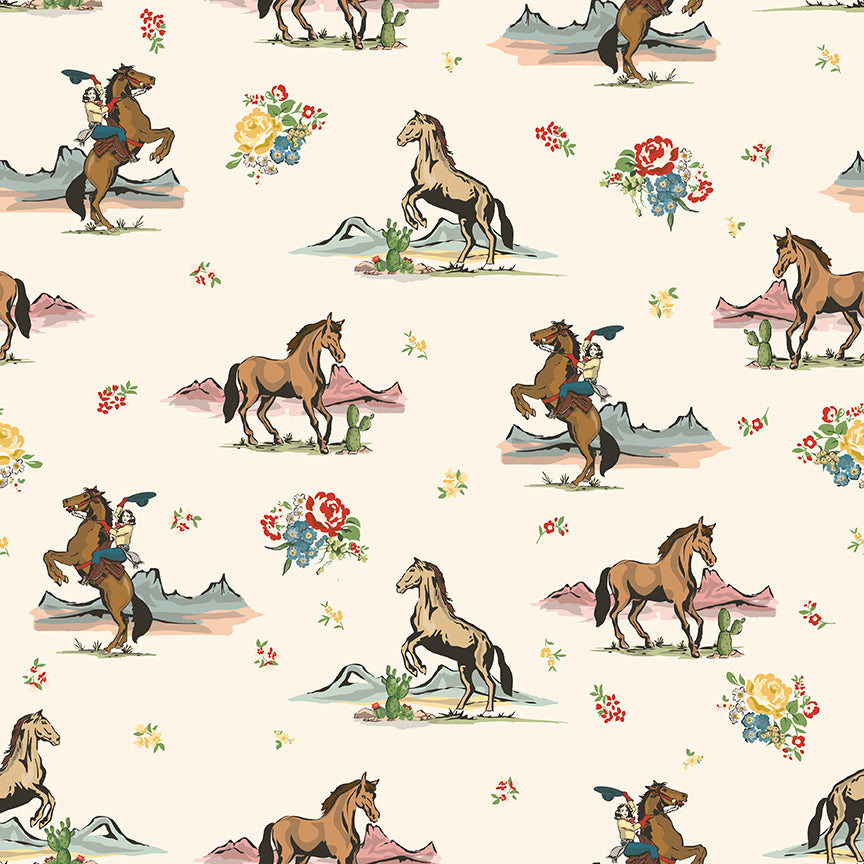 Cowgirl On Quilt Backing Set – Blush or Cream