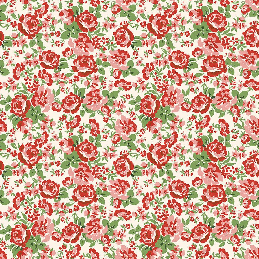 Cowgirl C17481-RED Red Blooming Roses Floral Fabric | Riley Blake Designs